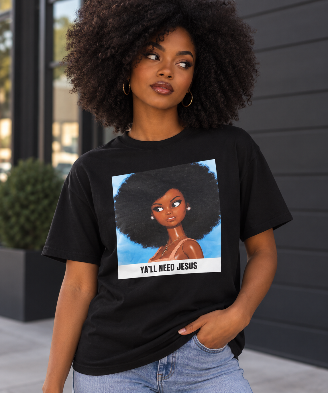 Ya'll Need Jesus Afro Tee