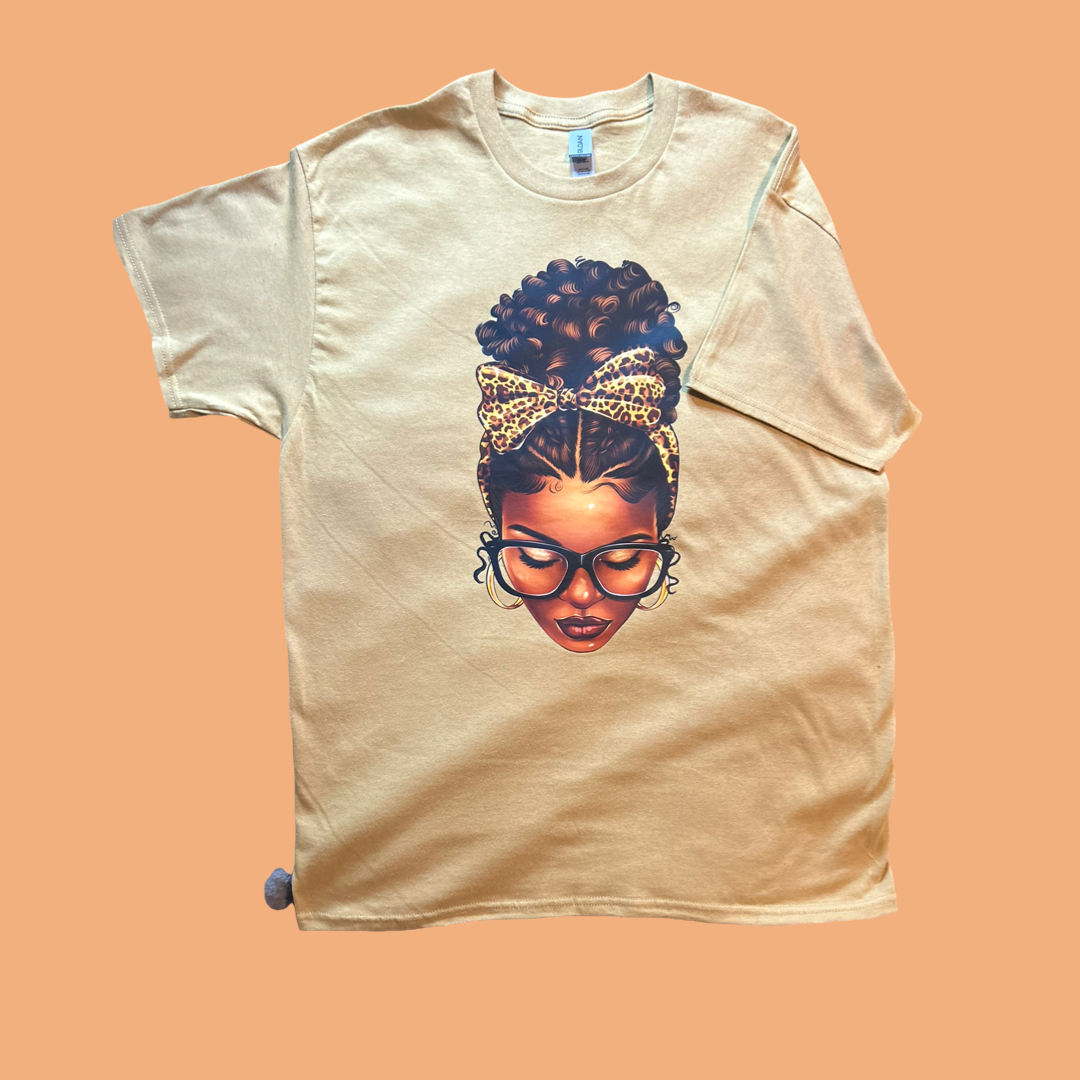Ebony Afro Messy Bun Women's Short Sleeve T-Shirt